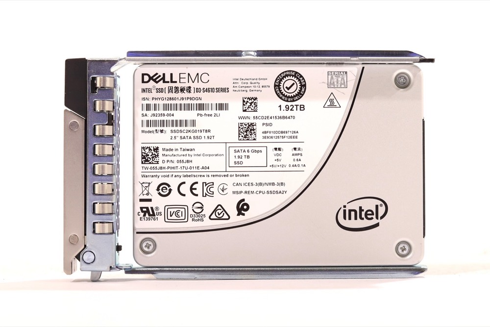 SSD-накопитель Dell SSDSC2KG019T8R D3-S4610 1.92TB 2.5" 6Gb/s SATA SSD W/Caddy Dell P/N: 055J8H — фото 1