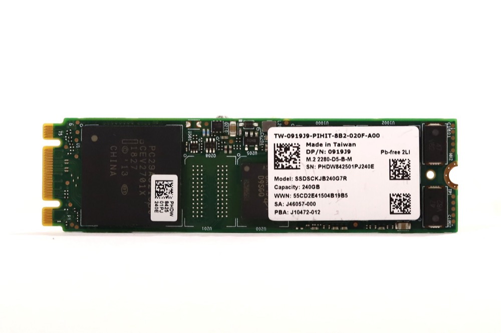 SSD-накопитель Dell SSDSCKJB240G7R 240GB 6Gb/s M.2 2280 NVMe SATA SSD Dell P/N: 0919J9 Tested — фото 1