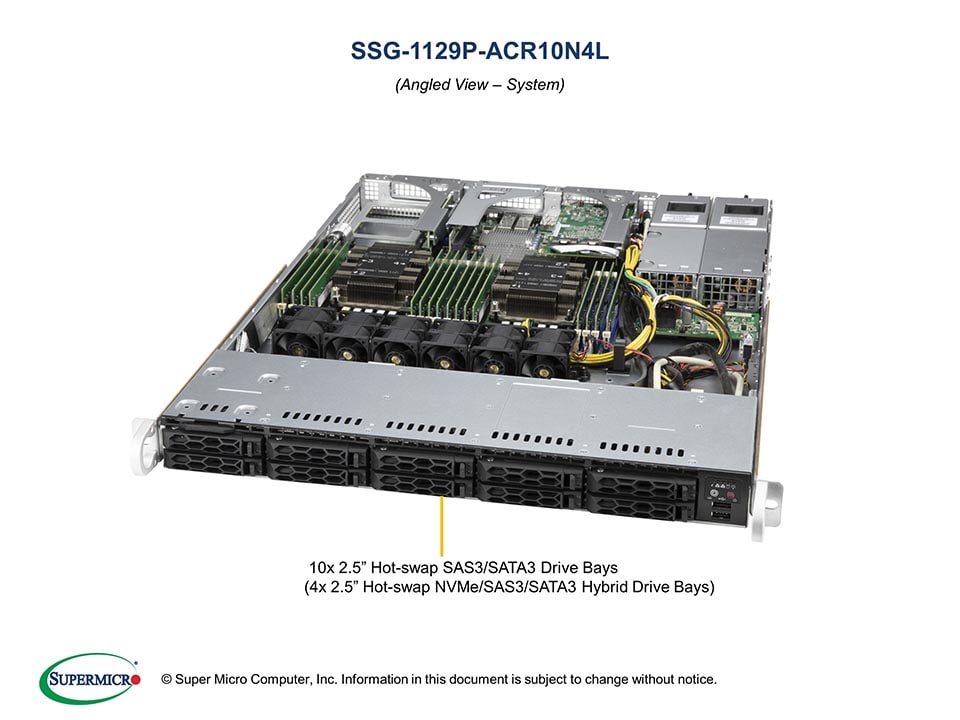 Сервер Supermicro SSG-1129P-ACR10N4L 1U — фото 2