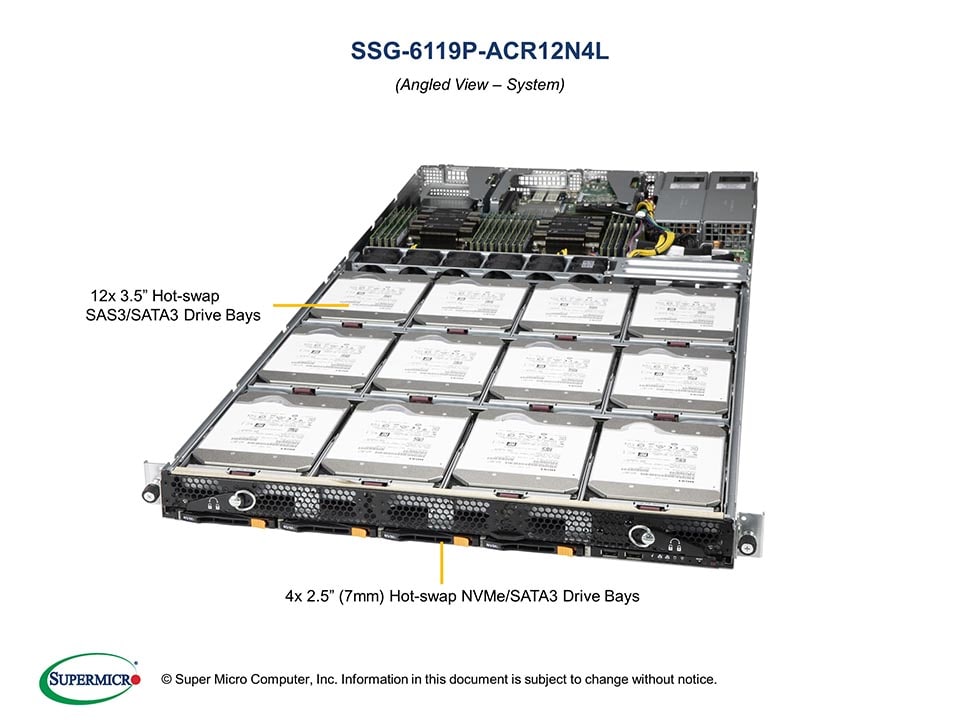 Сервер Supermicro SSG-6119P-ACR12N4L 1U — фото 2