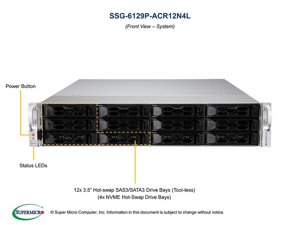 Сервер Supermicro SSG-6129P-ACR12N4L 2U — фото 4
