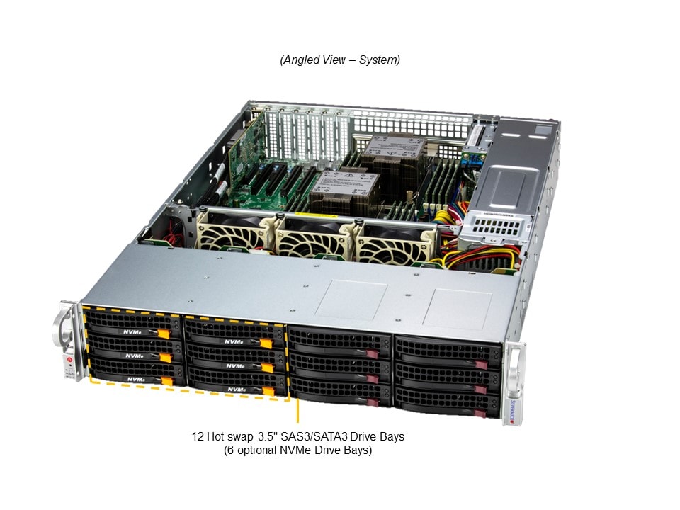Сервер Supermicro SSG-621E-ACR12H 2U Storage Server -12Bay X13DEI-T 1200W Redundant PWS — фото 3