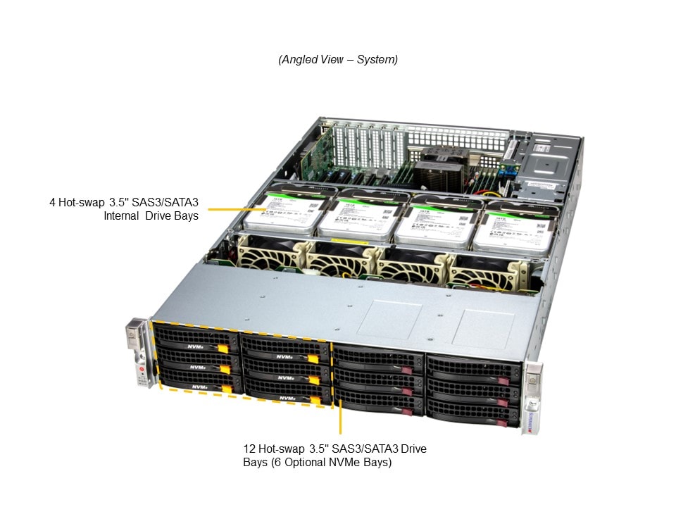 Сервер Supermicro SSG-621E-ACR16H 2U Storage Server -16Bay X13DEI-T 1600W Redundant PWS — фото 3