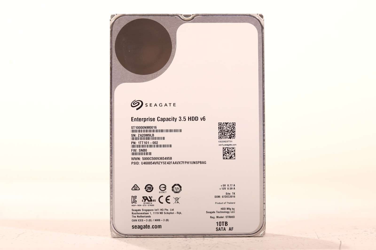 Жёсткий диск Seagate ST10000NM0016 10TB 3.5" 6Gb/s 7.2K RPM SATA Hard Drive P/N: 1TT101-002 — фото 1
