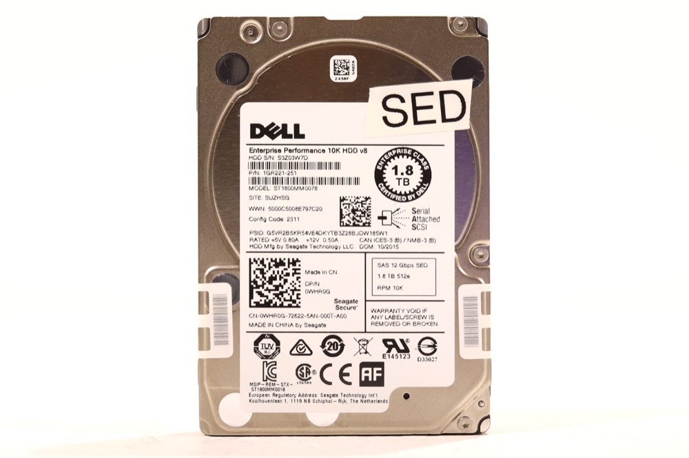Компонент Dell ST1800MM0078 1.8TB 2.5" 12Gb/s 128MB 10K RPM SAS Drive P/N: 0WHR0G Tested — фото 1