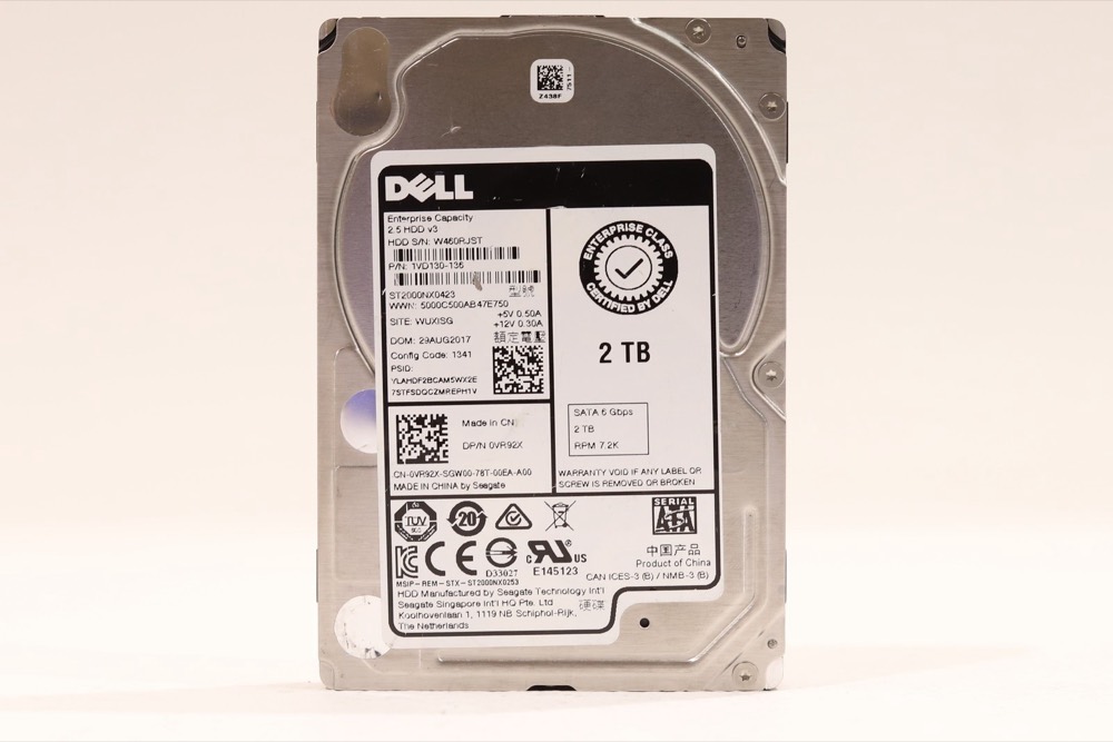 Жёсткий диск Dell ST2000NX0423 2TB 2.5" 6Gb/s 7.2K RPM SATA Hard Drive Dell P/N:0VR92X Tested — фото 1