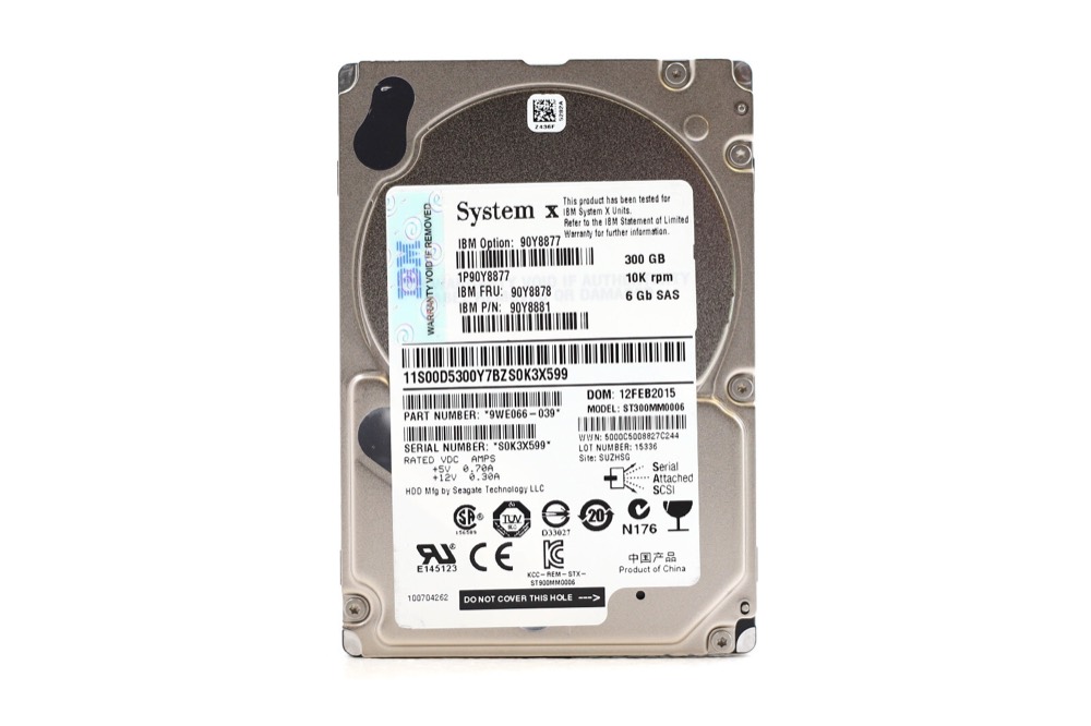 Компонент IBM ST300MM0006 300GB 2.5" 6Gb/s 10K RPM SAS Drive FRU P/N: 90Y8878 Tested — фото 1