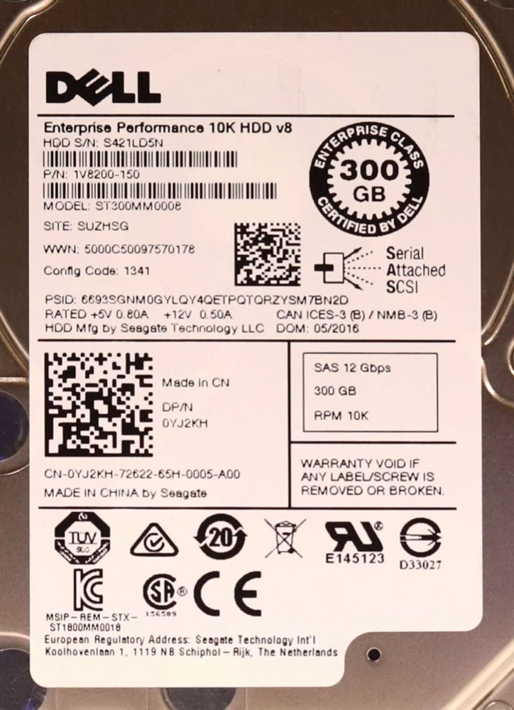 Жёсткий диск Dell ST300MM0008 300GB 2.5" 12Gb/s 10K RPM SAS HDD W/Caddy Dell P/N: 0YJ2KH — фото 2