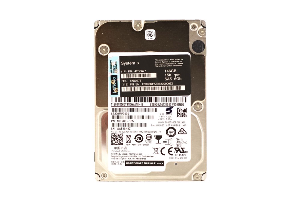 Сервер IBM ST300MP0006 146GB 6Gb/s 15K RPM SAS Server Drive FRU P/N: 42D0678 Tested — фото 1