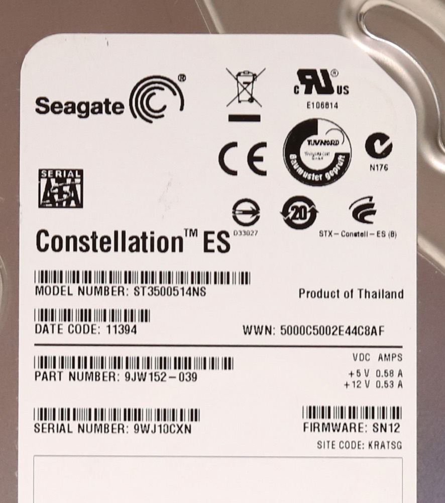 Жёсткий диск New ListingSeagate ST3500514NS 500GB 3.5" 3Gb/s 32MB 7.2K RPM SATA HDD P/N: 9JW152-039 — фото 2