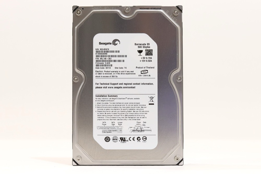 Жёсткий диск Seagate 500 ГБ SATA 3 Гбит/с 7,2K 3,5" 16 МБ (ST3500630NS) — фото 1