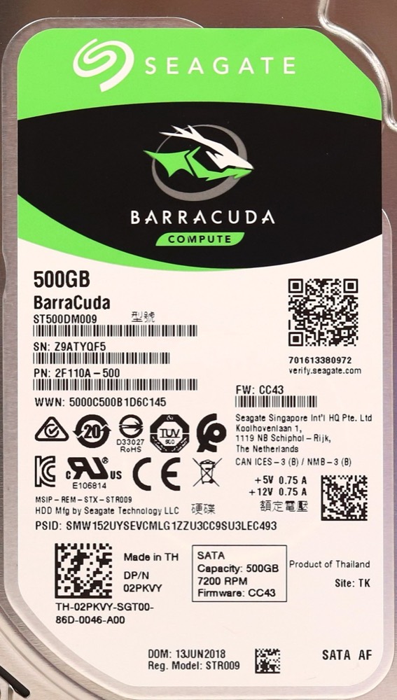 Жёсткий диск Seagate ST500DM009 500GB 3.5" 6Gb/s 7.2K RPM SATA Hard Drive Dell P/N: 02PKVY — фото 2