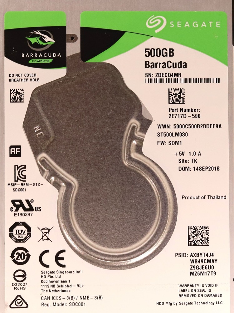 Жёсткий диск Seagate ST500LM030 500GB 2.5" 6Gb/s 128MB 5.4K RPM SATA HDD P/N: 2E717D-500 — фото 2