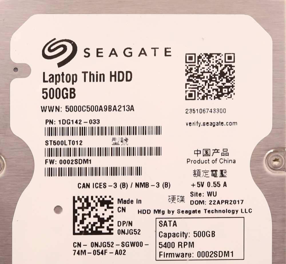 Жёсткий диск Dell ST500LT012 500GB 2.5" 3Gb/s 16MB 5.4K RPM SATA Hard Drive Dell P/N: 0NJG52 — фото 2