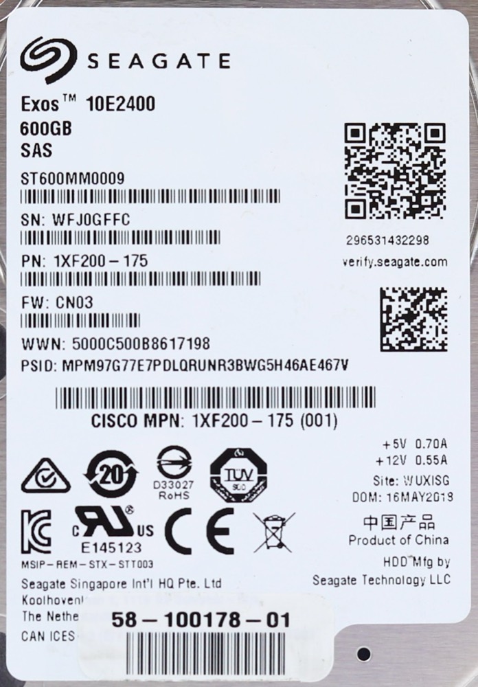 Жёсткий диск Seagate 600 ГБ SAS 12 Гбит/с 10K 2,5" с салазками (ST600MM0009, 1XF200-175) — фото 2