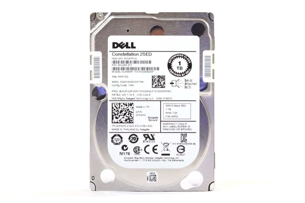Компонент Dell ST91000642SS 1TB 2.5" 6Gb/s 7.2K RPM SED SAS Drive Dell P/N: 0XKGH0 Tested — фото 1