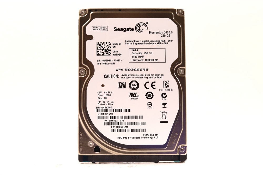 Жёсткий диск Dell ST9250315AS 250GB 2.5" 3Gb/s 8MB 5.4K RPM SATA Hard Drive Dell P/N: 0W5D80 — фото 1