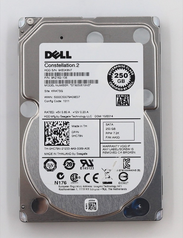 Жёсткий диск Dell ST9250610NS 250GB 2.5" 6Gb/s 7.2K RPM SATA Hard Drive Dell P/N: 0HC79N — фото 2
