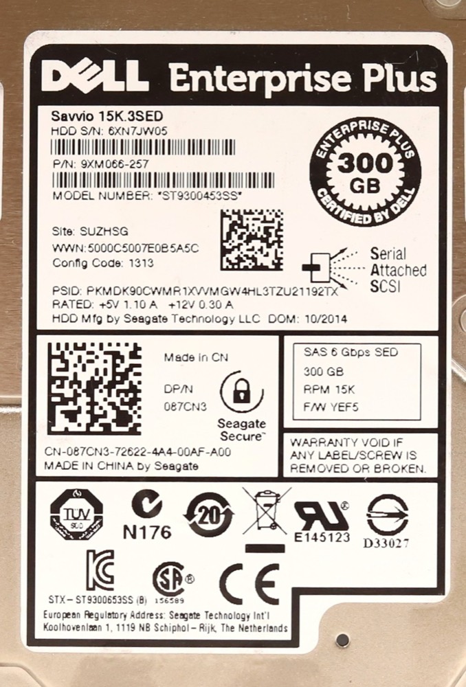 Жёсткий диск Dell ST9300453SS 300GB 2.5" 6Gb/s 64MB 15K RPM SAS SED HDD Dell P/N: 087CN3 — фото 2