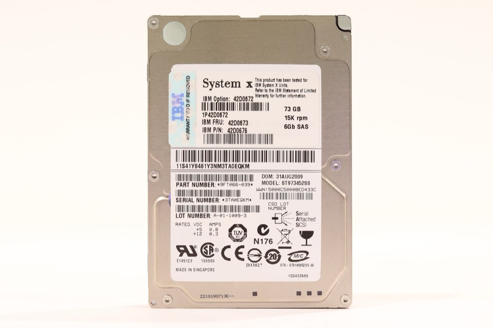 Жёсткий диск IBM ST973452SS 73GB 2.5" 6Gb/s 15K RPM SAS Hard Drive FRU P/N: 42D0673 Tested — фото 1