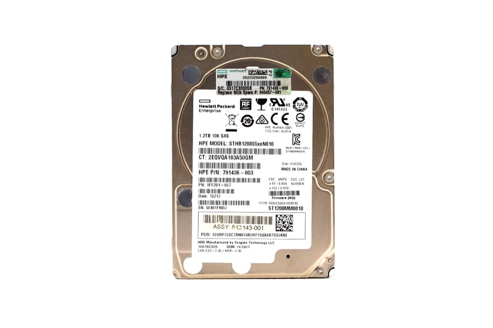 Компонент HPE STHB1200S5xeN010 1.2TB 2.5" 12Gb/s 10K RPM SAS Drive P/N: 791436-003 Tested — фото 1