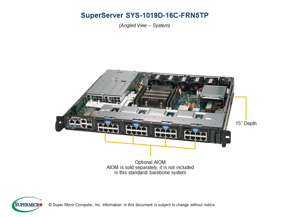 Сервер SuperMicro SYS-1019D-16C-FRN5TP 1U System with Redundant 400W PWS — фото 2