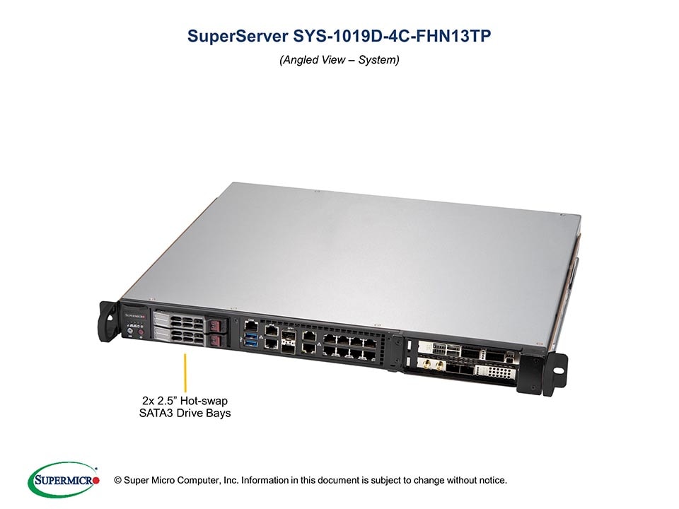 Сервер Supermicro SYS-1019D-4C-FHN13TP 1U — фото 2