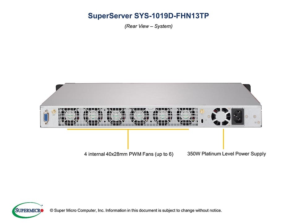 Блок питания SuperMicro SYS-1019D-FHN13TP 1U System with 350W Power Supply — фото 6