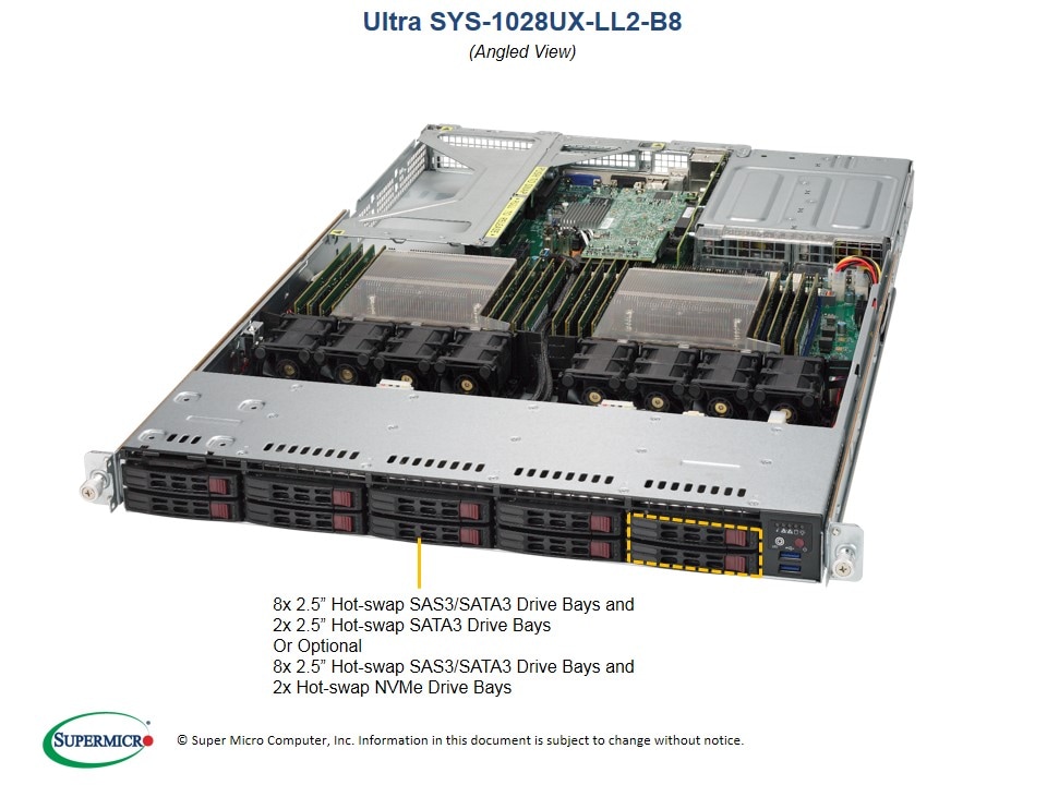 Сервер Supermicro SYS-1028UX-LL2-B8 1U — фото 2