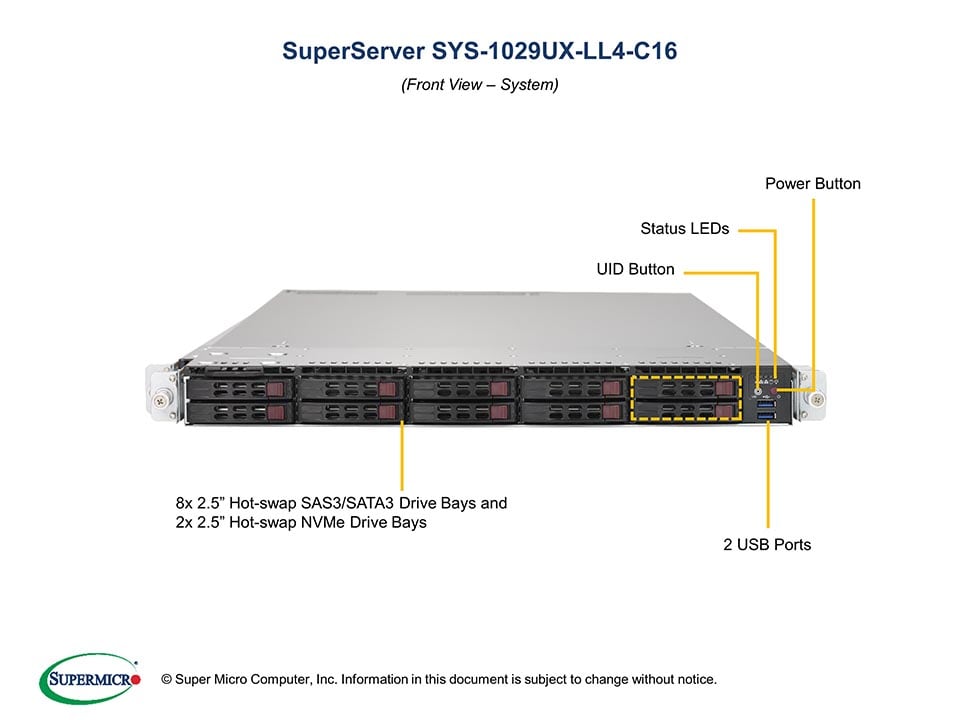 Сервер Supermicro SYS-1029UX-LL4-C16 1U — фото 4