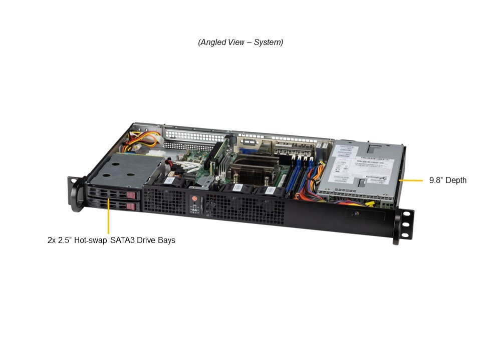 Сервер SuperMicro SYS-110A-16C-RN10SP 1U Redundant 300W PWS w/ A3SSV-16C-SPLN10F MB — фото 3