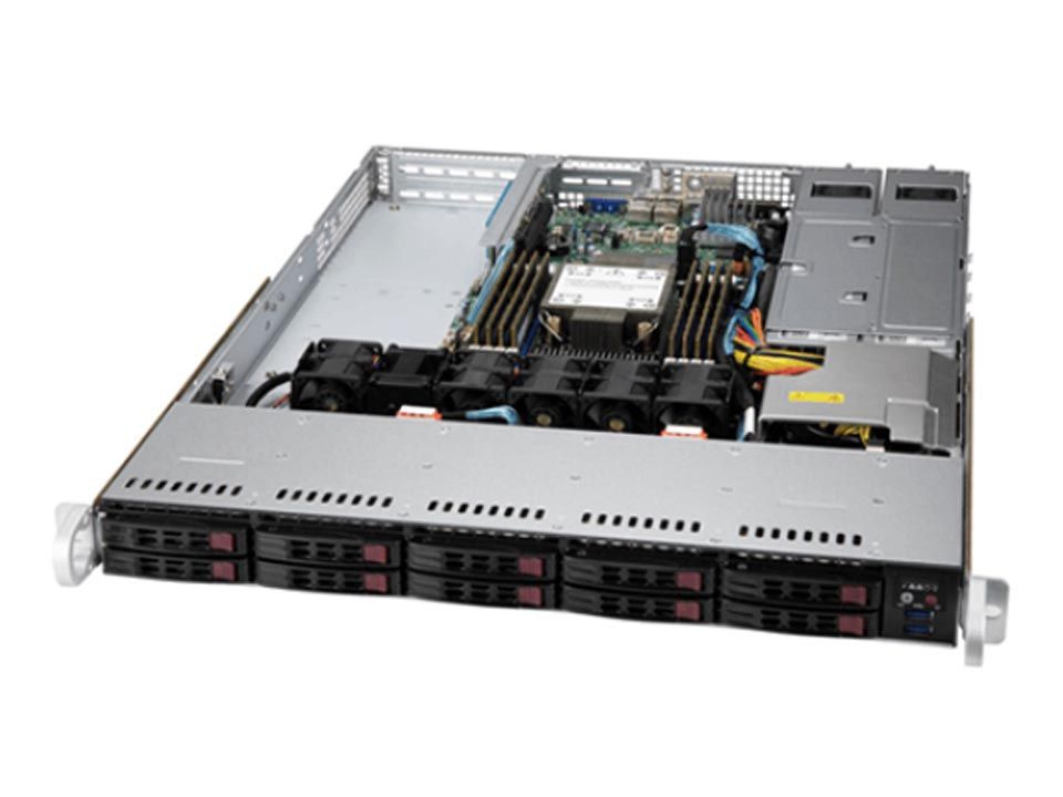 Сервер Supermicro SYS-110P-WTR 1U WIO, 10×2,5" SATA, 2×10GbE — фото 1