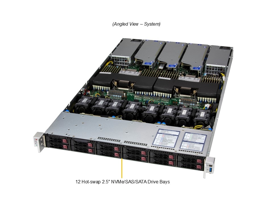 Сервер Supermicro 1U CloudDC SuperServer (SYS-122C-TN) 12×2,5" NVMe/SAS/SATA — фото 3