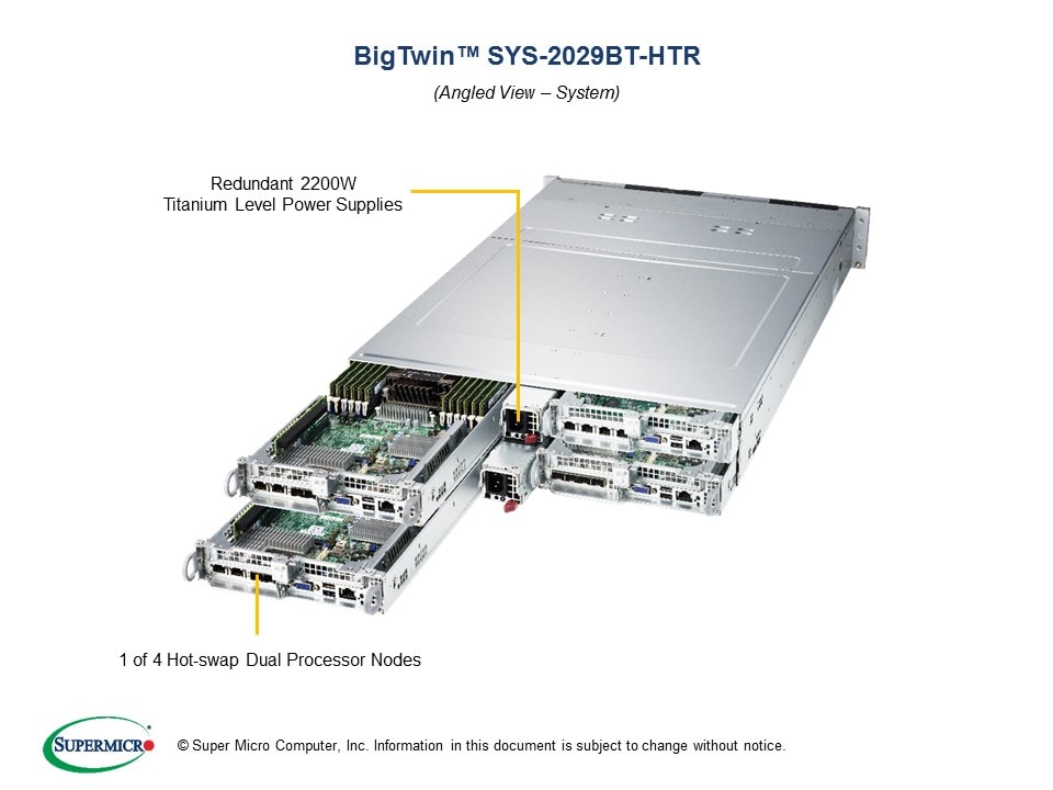 Сервер Supermicro SYS-2029BT-HTR X11DPT-B,CSV-217BHQ+-R2K22BP,BPN-ADP-6SATA3-1UB — фото 3