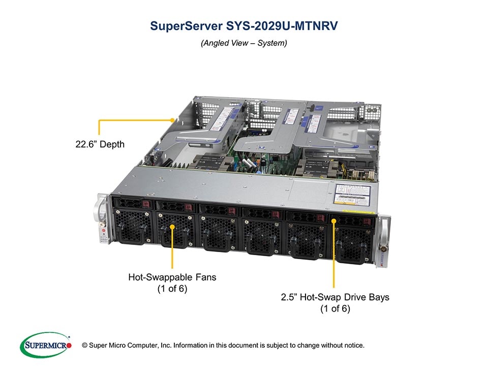 SSD-накопитель SSD SuperMicro SYS-2029U-MTNRV Ultra 2U, 6x2.5" NVMe, X11DPU-V, 219ULTS-R1K62P — фото 3
