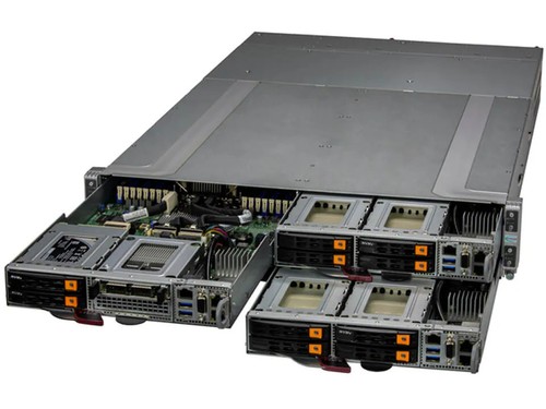 Сервер SuperMicro SYS-210GT-HNC8F 2U 4-node UP GrandTwin - 4 2.5" SAS/SATA drives/node — фото 1