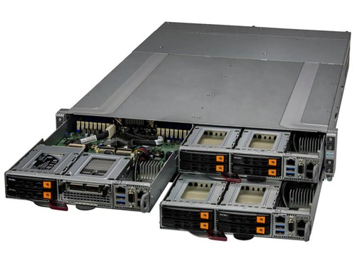 SSD-накопитель SSD SuperMicro SYS-210GT-HNTF 2U 4-node UP GrandTwin - 4 2.5" NVMe/SATA drives/node — фото 1
