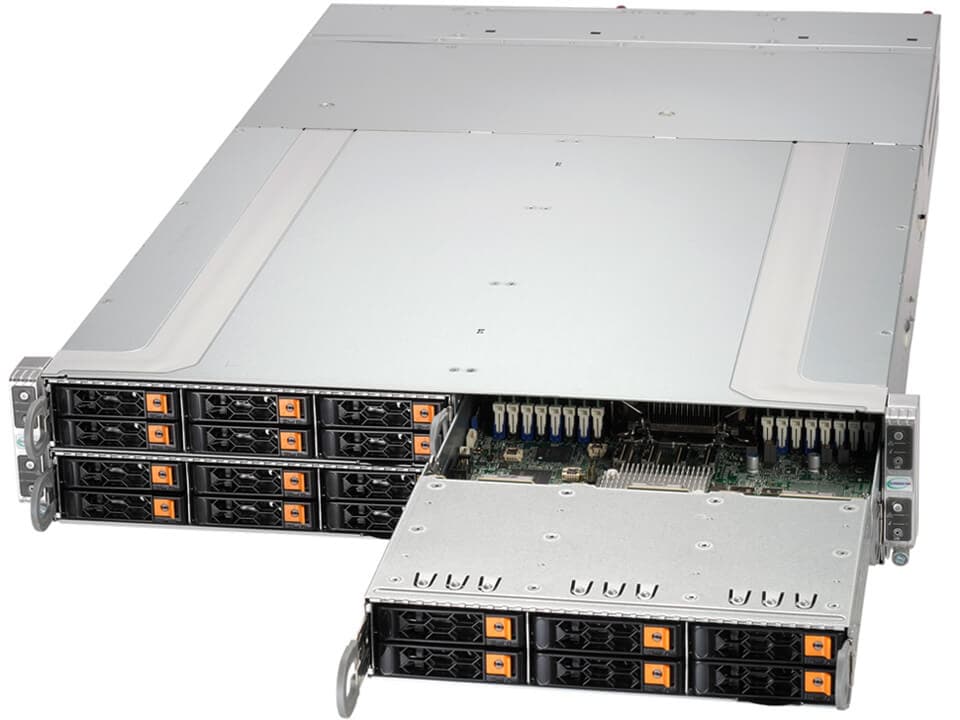 SSD-накопитель SSD SuperMicro SYS-211GT-HNC8R 2U 4-Node Server-6 hot-swap 2.5" NVMe/SAS/SATA / node — фото 2