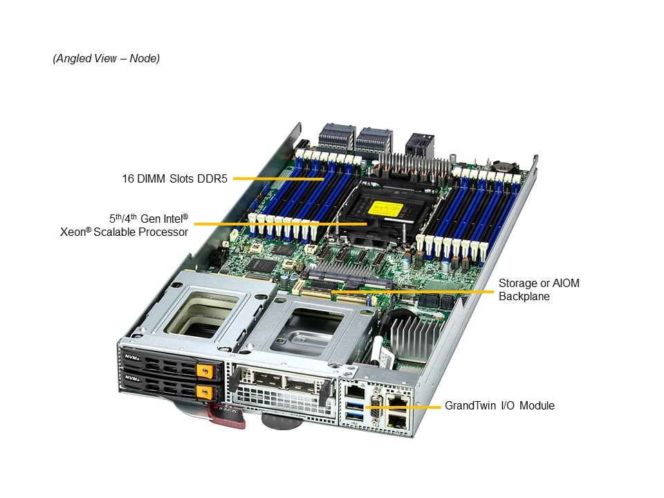 Сервер Supermicro SYS-211GT-HNTF X13 GrandTwin 2U4N X13SET-G; CSE-GT214BF-R2K21BP — фото 4