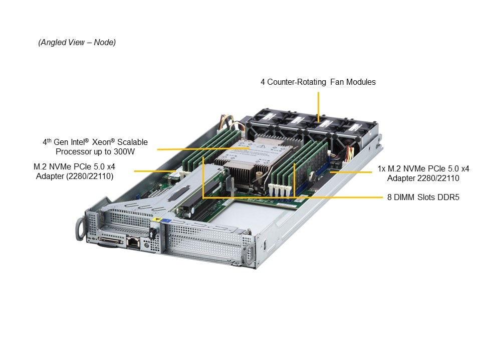 Блок питания SuperMicro SYS-211SE-31A SuperEdge, 2U3N, AC PSU, X13 UP,MBD-X13SEED-F+CSE-SE201 — фото 4