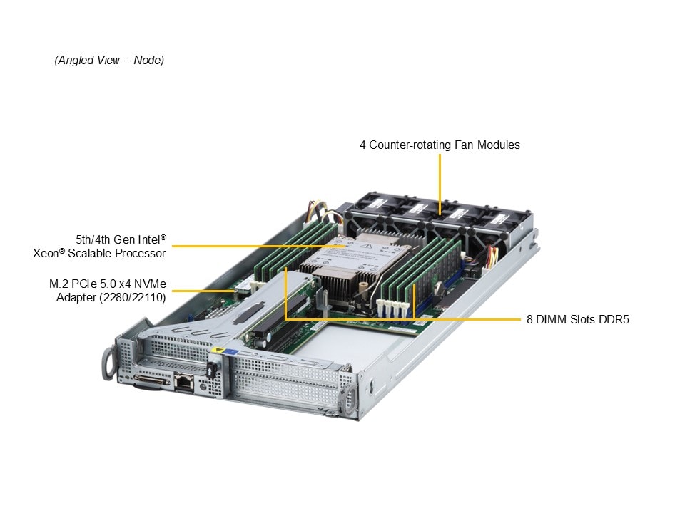 Сервер SuperMicro SYS-211SE-31D SuperEdge, 2U3N X13 UP, MBD-X13SEED-F + CSE-SE201 — фото 4