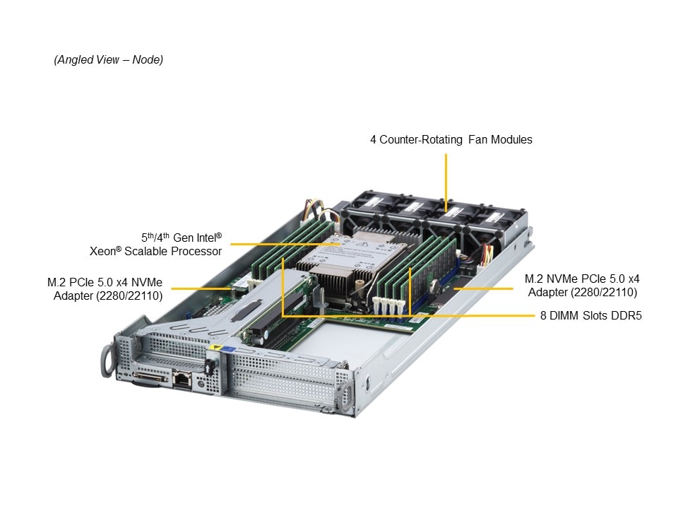 Сервер SuperMicro SYS-211SE-31D SuperEdge, 2U3N X13 UP, MBD-X13SEED-F + CSE-SE201 — фото 5