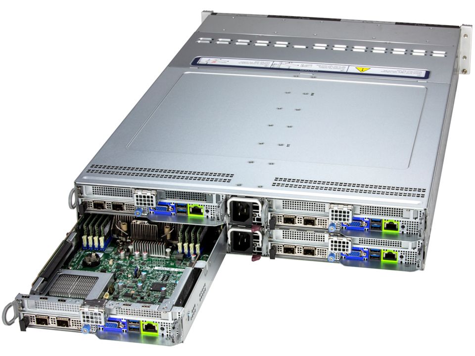 Сервер Supermicro 2U BigTwin SYS-222BT-HER, 4 узла, Xeon 6700/6500, E3.S NVMe — фото 1