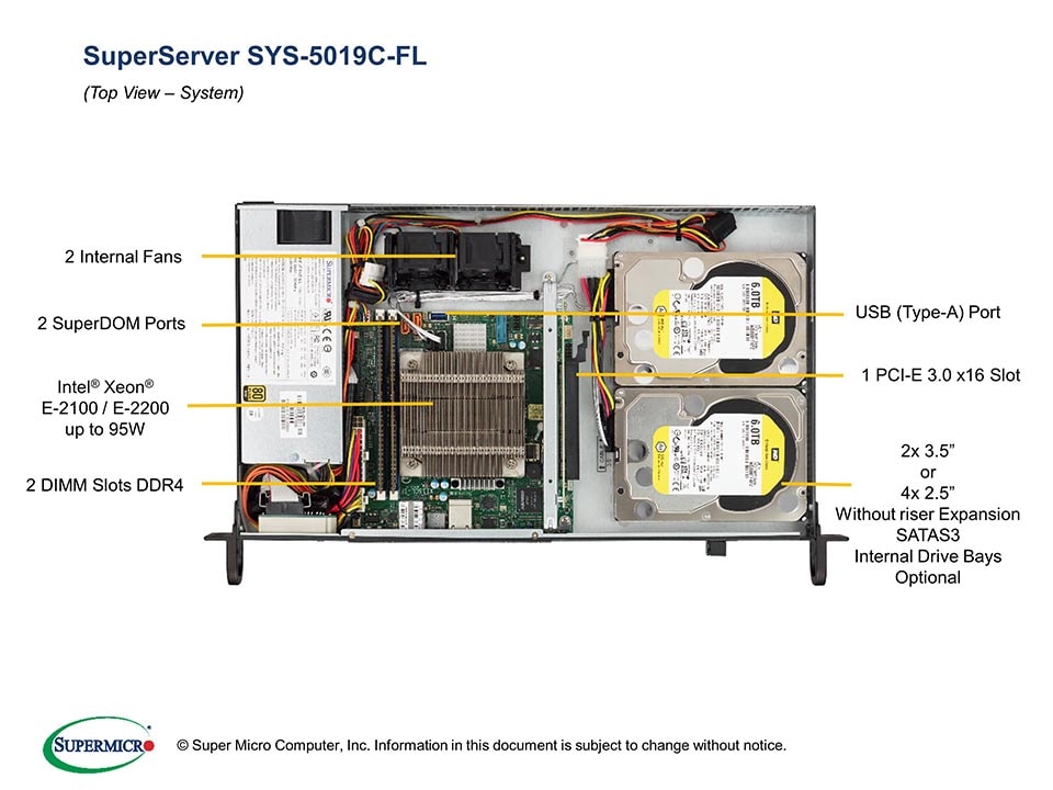 Сервер SuperMicro SuperServer SYS-5019C-FL CSE-505-203B + X11SCL-iF — фото 4