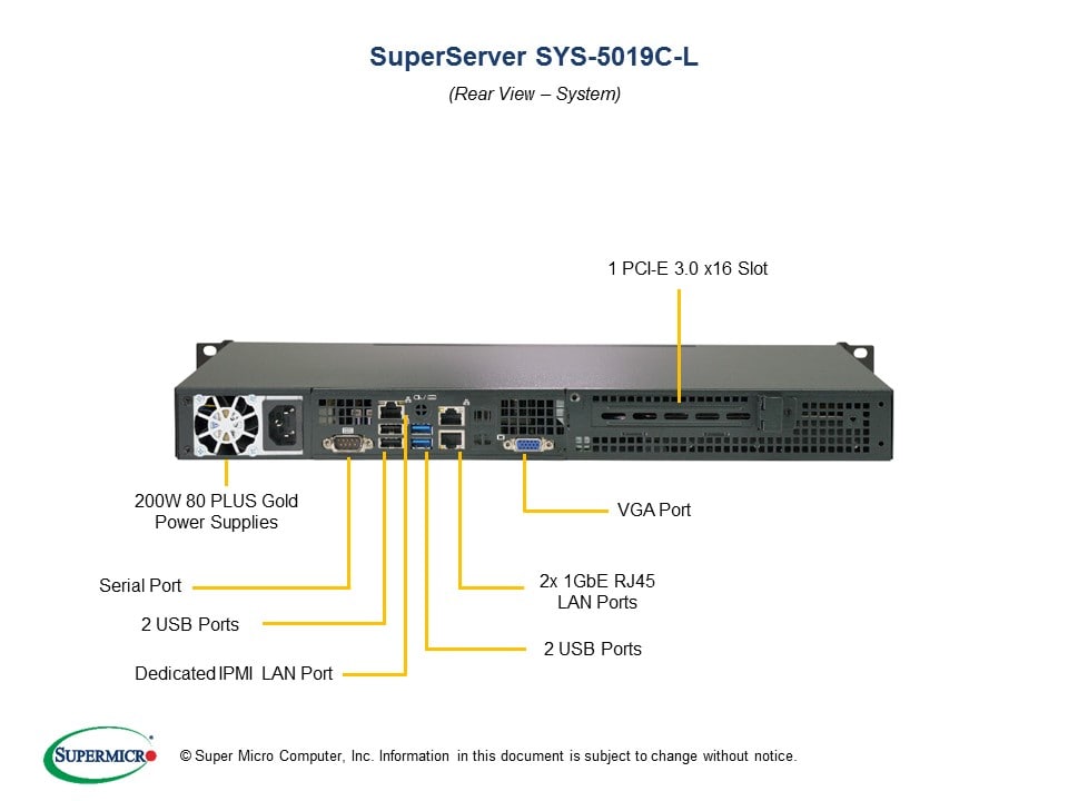 Серверная платформа Supermicro SuperServer SYS-5019C-L 1U (X11SCL-iF, CSE-504-203B) — фото 6