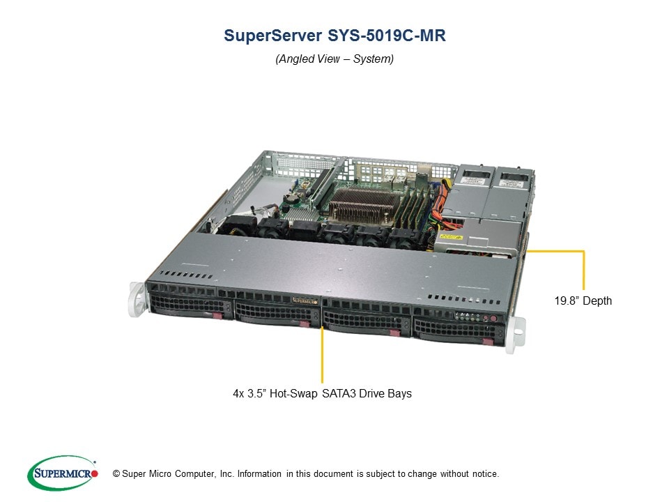 Сервер SuperMicro SYS-5019C-MR 1U Server - X11SCM-F, CSE-813MFTQC-R407C — фото 3