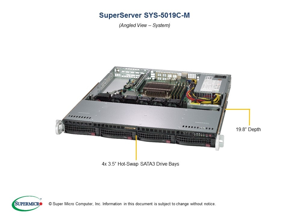 Сервер SuperMicro SYS-5019C-M 1U 350W Server (X11SCM-F, 813MFTQC-350CB) — фото 3