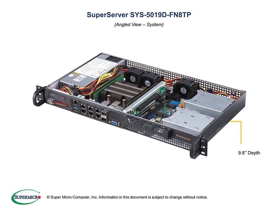 Сервер SuperMicro SYS-5019D-FN8TP 1U Server CSE-505-203B + X11SDV-8C-TP8F — фото 3