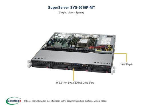 Сервер SuperMicro SYS-5019P-MT 1U Server — фото 1