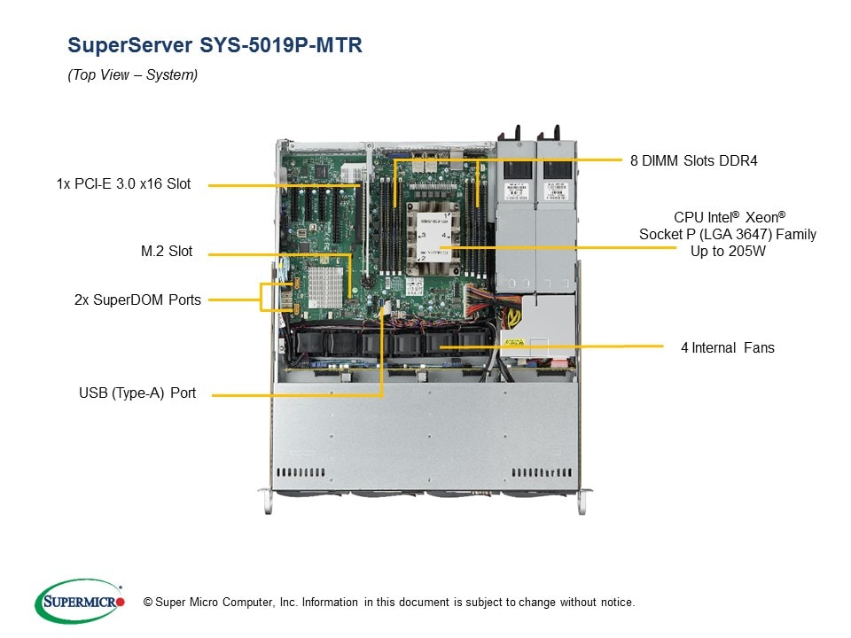 Сервер Supermicro SYS-5019P-MTR 1U — фото 3